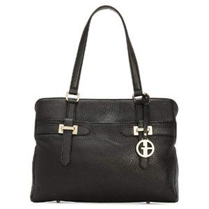 Giani Bernini Pebble Bridle Top-Handle Black Bag